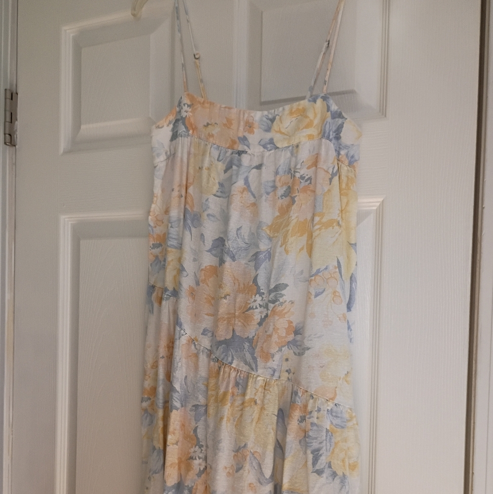 Abercrombie & Fitch Floral Maxi Dress in Cream, Yellow & Blue - Picture 5 of 12